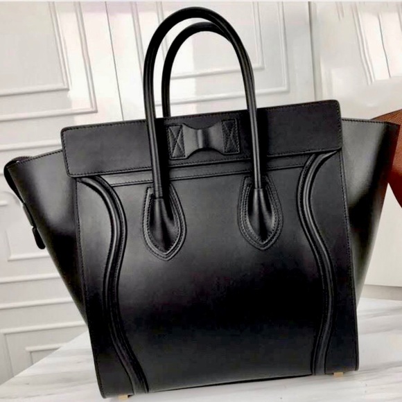 CELINE MINI LUGGAGE BAG SMOOTH BLACK CALFSKIN - Picture 6 of 14